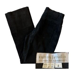 Vintage Sutton Studio black suede leather jeans pants size 4